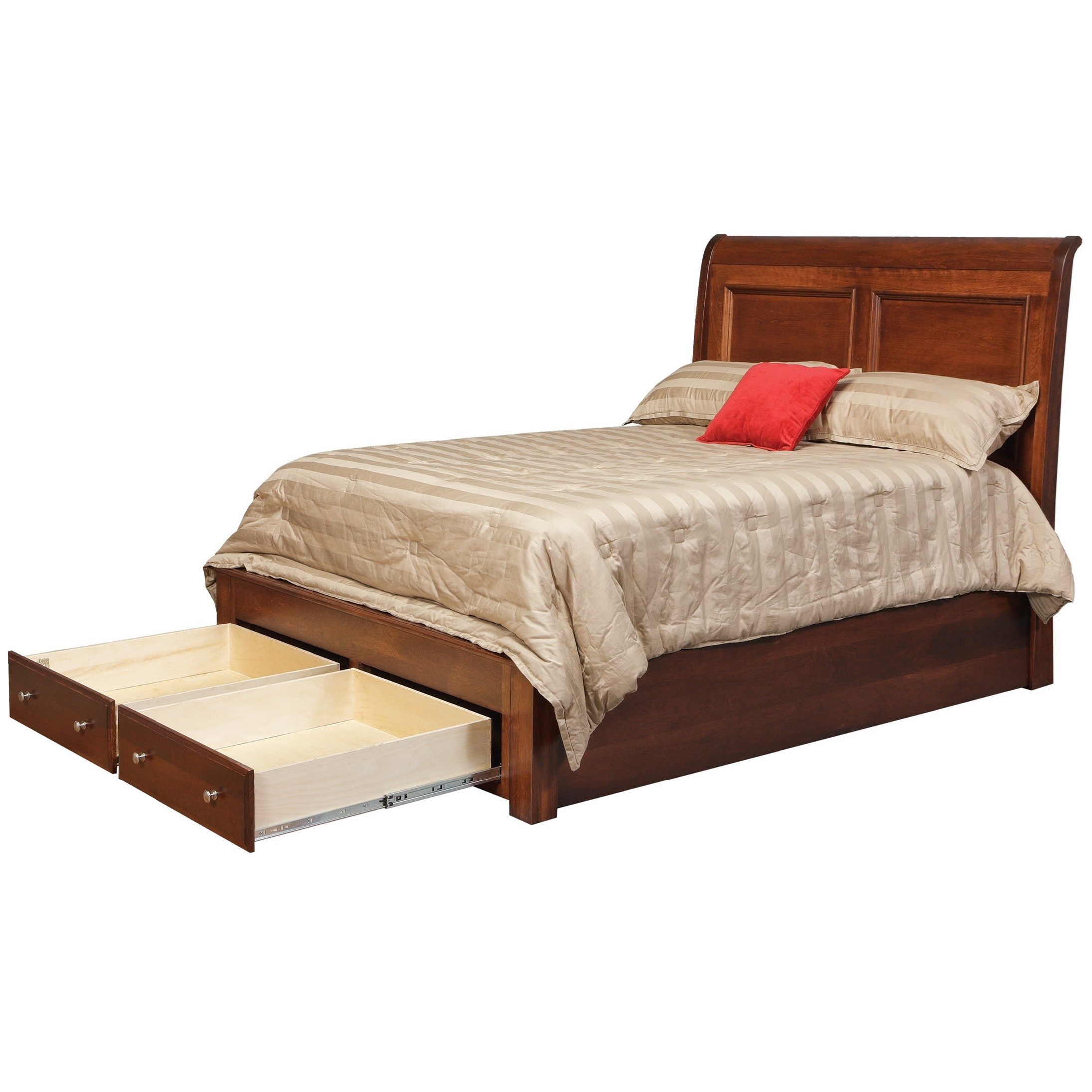 Queen-Size Pedestal Footboard Bed